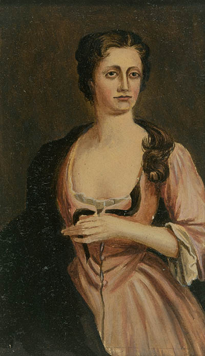 Anna Gerrish Gee [Mrs. Samuel Appleton] miniature portrait, gouache over albumen photograph on card stock