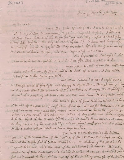 Letter from Abigail Adams to John Quincy Adams, 7-25 September 1814 Manuscript