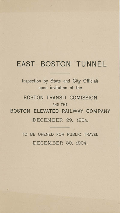 East Boston Tunnel Leaflet