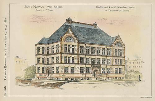 State Normal Art School Engraving with hand coloring