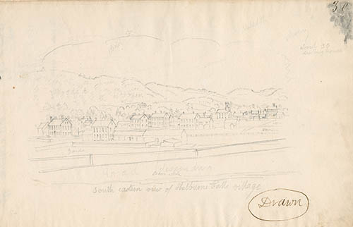 South eastern view of Shelburne Falls Village Graphite on wove paper