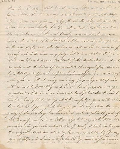 Letter from Louisa Catherine Adams to John Adams, 22 December 1819 - 15 January 1820 Manuscript