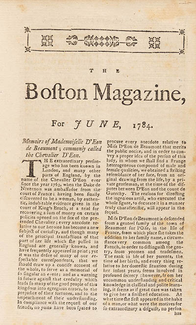 Memoirs of Mademoiselle D`Eon de Beaumont; commonly called the Chevalier D`Eon 