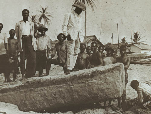 Salving a drift log Lantern slide