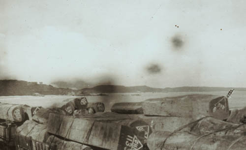 Freight cars at Secondee Lantern slide