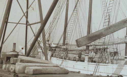 Orleans discharging Lantern slide