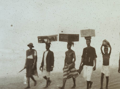 Carries on trek Lantern slide