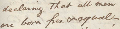 Detail from page 97 of William Cushing's trial notes